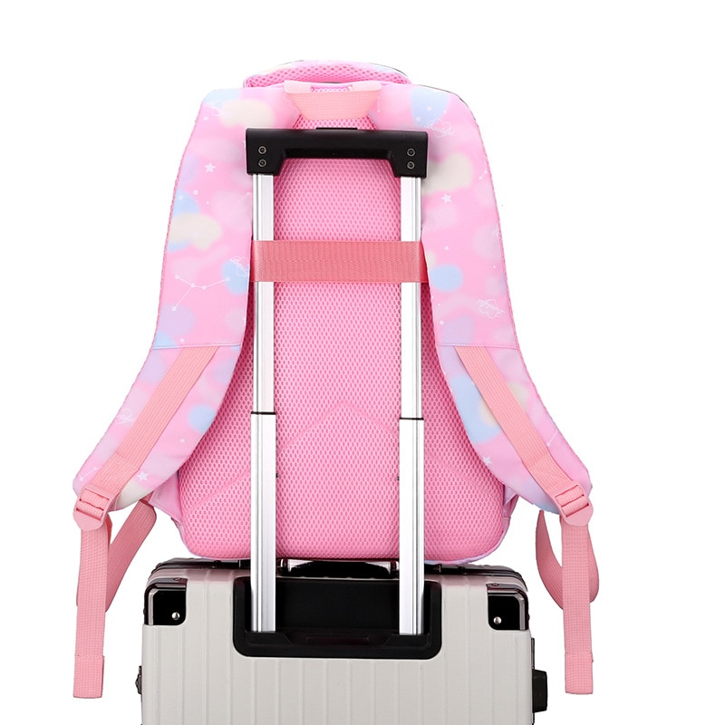 Mochilas escolares para niñas, conjunto de 3 piezas (mochila + bolso + Pencilbag), mochilas escolares informales de primaria, mochila de princesa rosa, bolso para niños