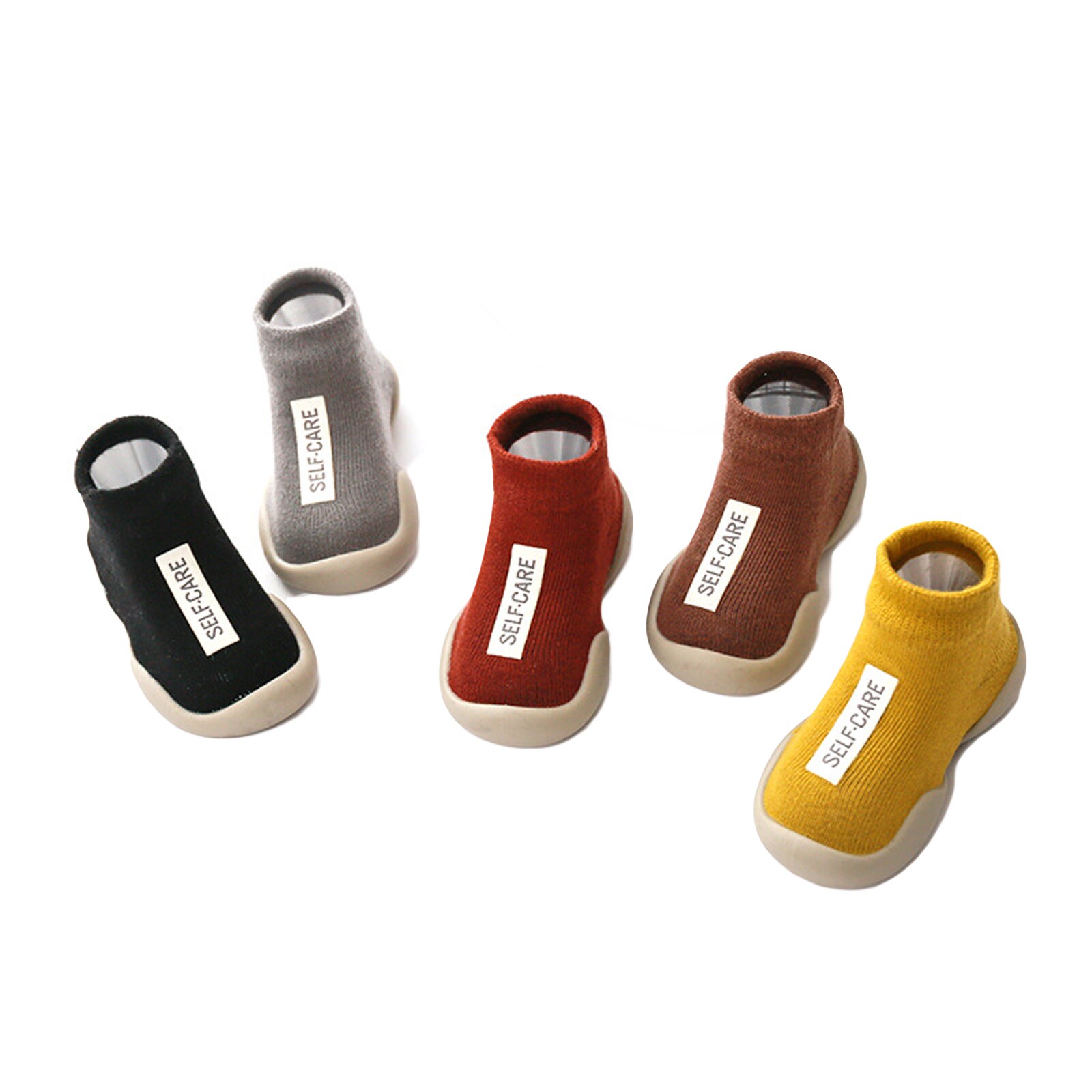 Calcetines antideslizantes informales para bebé, zapatos de suela de goma de Color sólido para primavera y otoño, calcetín de para niño pequeño