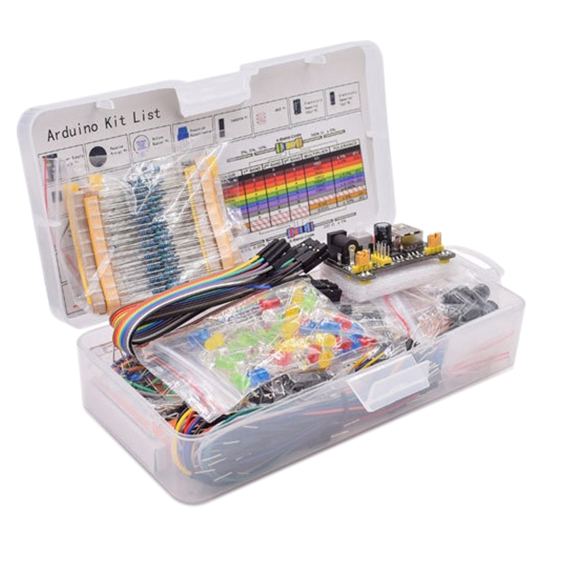 Electronics Component Starter Kit with 830 Tie-Points Breadboard Cable Resistor, Capacitor,LED,Potentiometer for UNO R3
