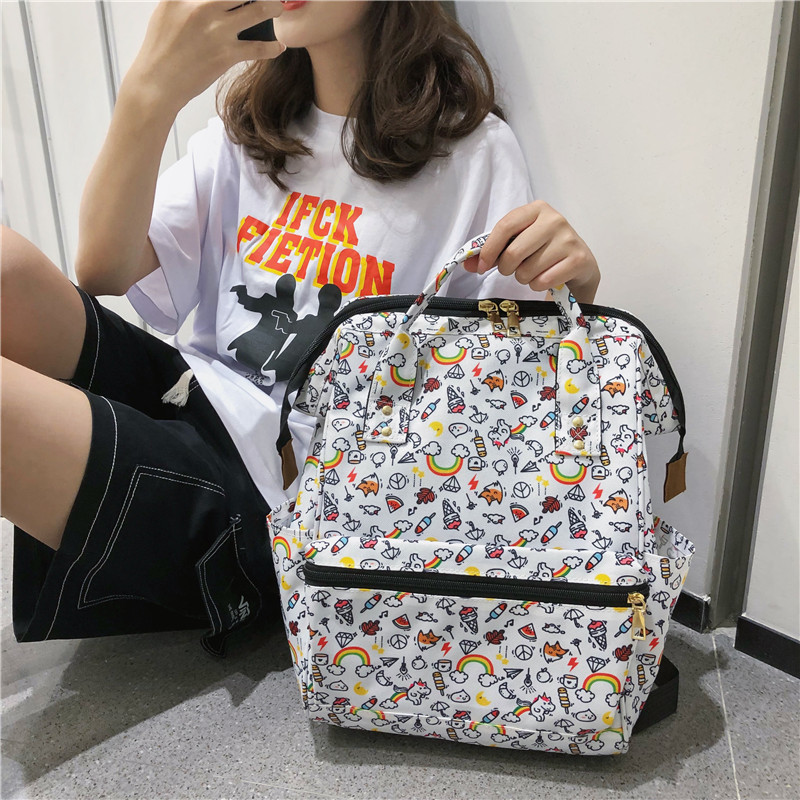 Preppy Waterdichte Nylon Vrouwen Rugzak Mode Vos Pengui Vrouwelijke Rugzak Schooltas Voor Meisjes Harajuku Student Boekentas Mochilas