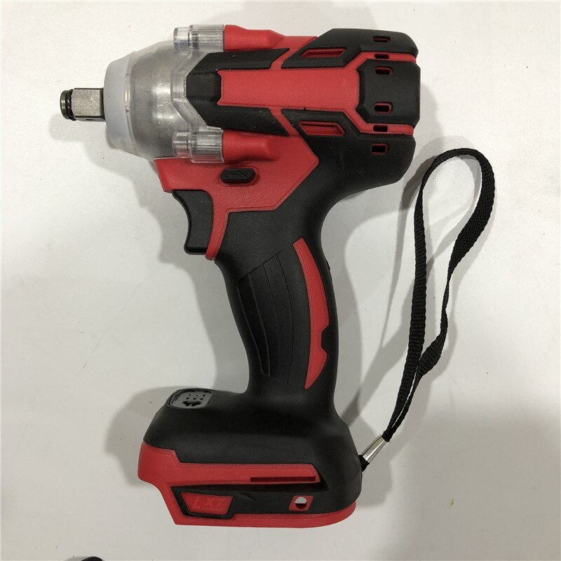 1/2 "360Nm Koppel Impact Elektrische Wrench Krachtige Draadloze Borstelloze Wrench Driver Slagmoersleutel Gereedschap Led Job Licht Boor Tool: Rood