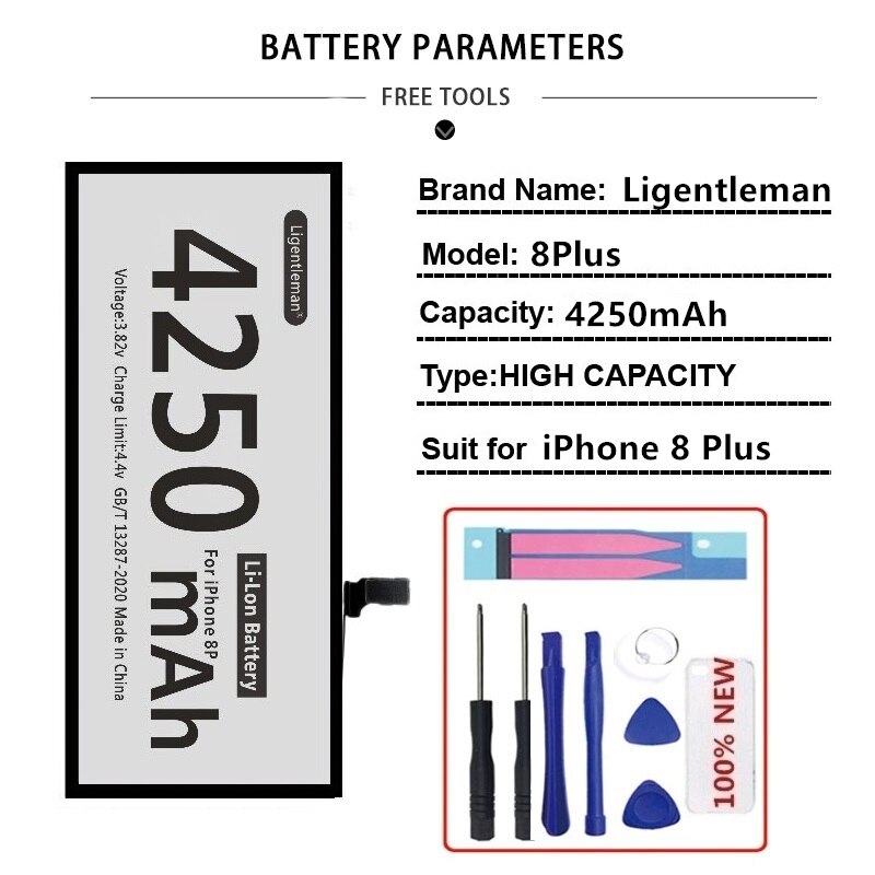 Real Capacity Replacement Battery For Apple IPhone 6 7 8 Plus XR XS MAX Batterie Lithium Phone Battery For iPhone 5 5S 5SE 6S X: For iPhone 8Plus