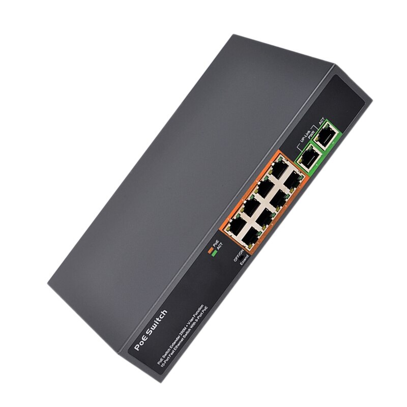 Poe Netzwerk Schalter PSE108EX 150W 48V 8 Hafen 10/ 100M Plus 2 Aufwärtsverbindung Schalter 8 Hafen Poe netzwerk Schalter (uns-stecker)