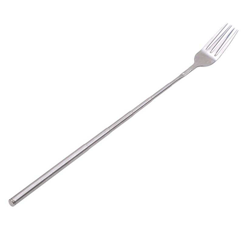 Fourchette télescopique extensible en acier inoxydable, dîner Dessert aux fruits couverts longs fourchettes BBQ fourchette à viande accessoires de cuisine