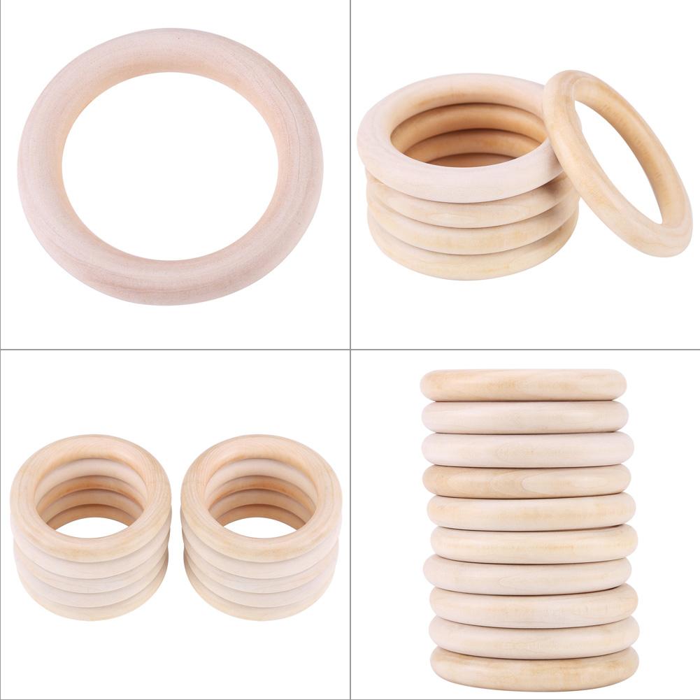 ESTINK 10 stücke 70mm Baby Zahnen Ringe DIY Handwerk Sicherheit Holz Armband Halskette Säuglings Natürlichen Holz Zahnen Ring Beißring spielzeug