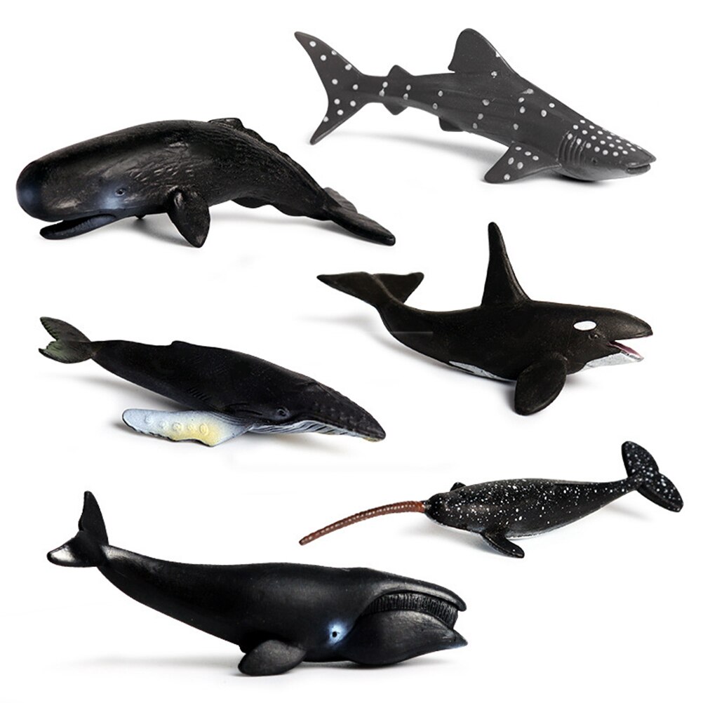 12 pieces/lot of simulation solid marine life toy animal plastic ocean bath toy model children's educational toy: 6 pcs