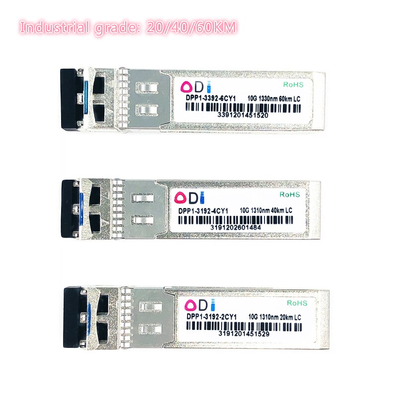 SFP 10G LC 20/40/60km a doppia fibra 1310nm sfp + 20/40/60 compatibile Industriale grado SFP + Transceiver grado Industriale-40-85Celsius