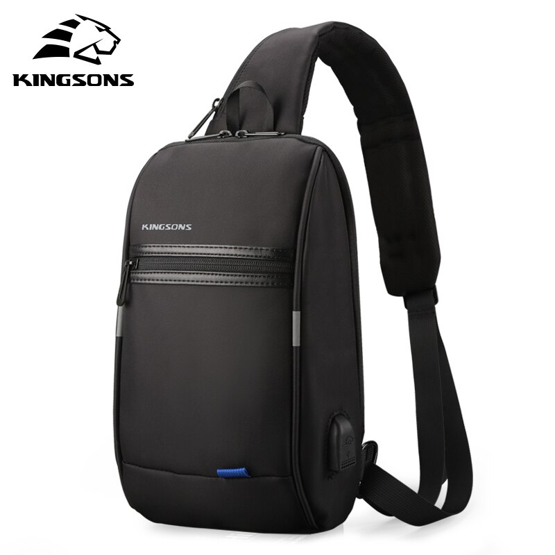 Kingsons-Bolso de pecho para hombre, bandolera pequeña con correa para el hombro, informal, de viaje, de ,