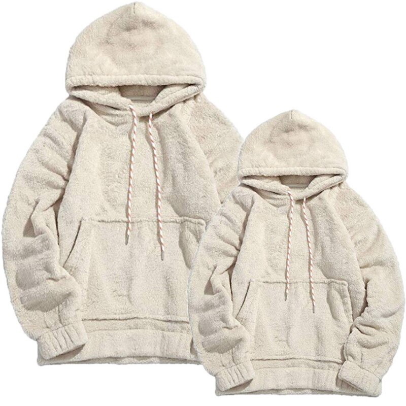 Vinter varme mænd bamse fleece almindelig hætteklædt sweatshirt langærmet afslappet overdimensionerede hættetrøjer pullovere toppe s -2xl