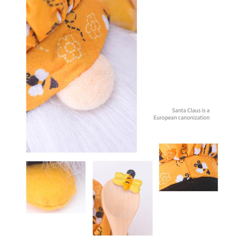 19cm bourdon abeille Action poupée abeille elfe Chef poupée sans visage en peluche jouet décorations de noël arbre suspendus poupée maison fête décoration
