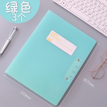 Carpeta de archivos A3/A4, clip de almacenamiento multifunción, carpeta DE DATOS, carpeta de archivos de documentos, 3 piezas: Verde claro