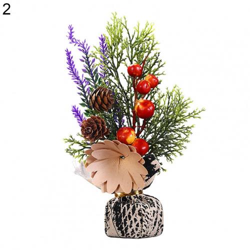 Delicate Wood Simulation Artificial Table Top Christmas Tree for Office: 2