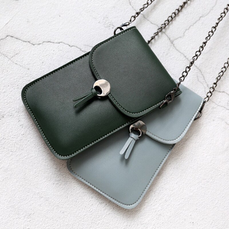 Ketting telefoon tasje helder transparant venster raakt scherm crossbody mobiele telefoon tasje  h9