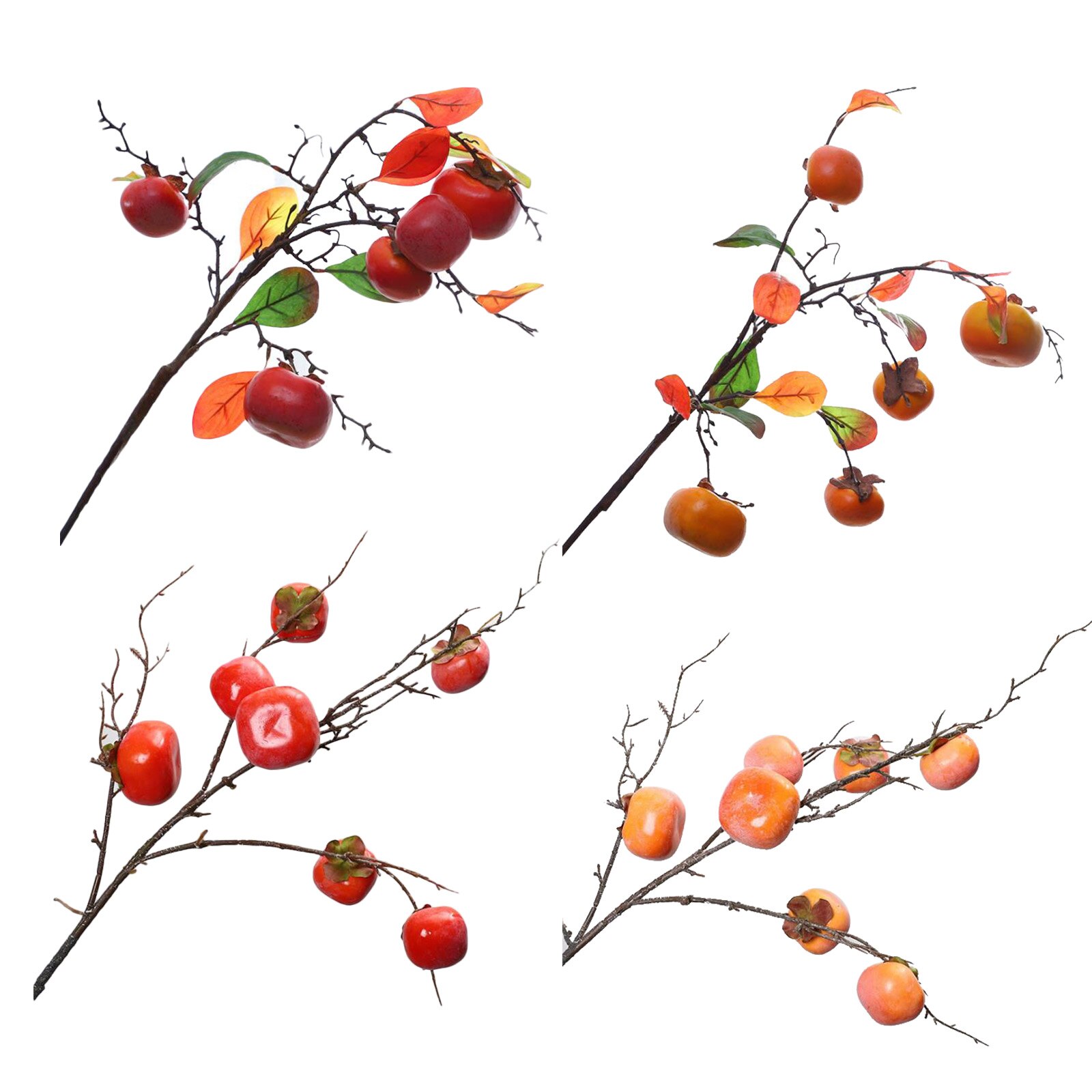 Berry Persimmon Branch Simulation Fruit Seed Artificial Flowers for Table Living Room Home Decor Wedding Decoration Indoor