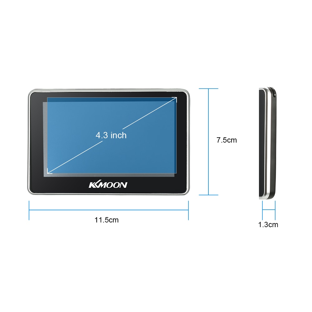 KKmoon-navegador GPS portátil para coche, reproductor de vídeo FM de 4,3 pulgadas, 128M, 8GB, con mapa, pantalla táctil HD