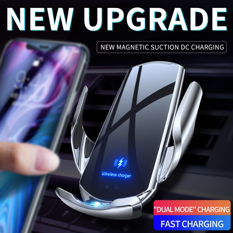 Magnetic Charging Car Holder foriPhone 11 X Max Universal Clamping Qi Wireless Charger Air Vent Stand for Phone