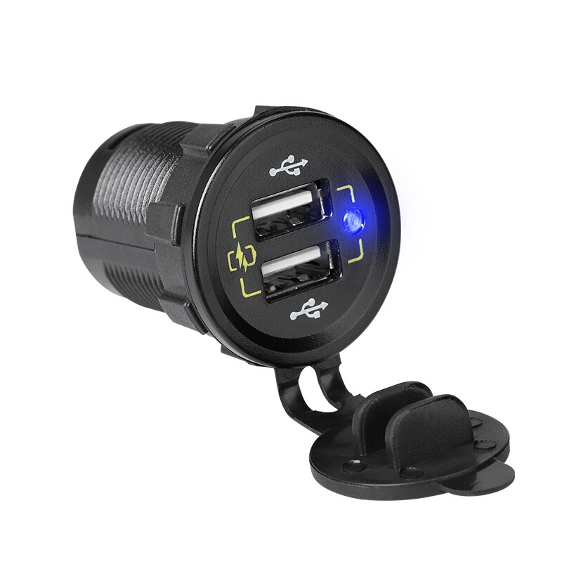 Quick Charge QC3.0 Dual Usb Autolader Waterdichte 36W 12V Usb Outlet Snelle Oplader Stopcontact Voor Marine boot Motorfiets Truck