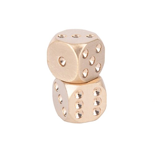 Gold Brass Solid Dobbelstenen Handmatige Slijpen Bar Creatieve Dobbelstenen Speelgoed Spel Entertainment Accessoires 13Mm