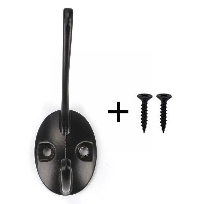 1pc Wall-mounted Clothes Hook Hook Heavy Duty Double-hung Hook 2 Simple Aluminum With Alloy Hook Clothes Hook Screws Hat W2y4