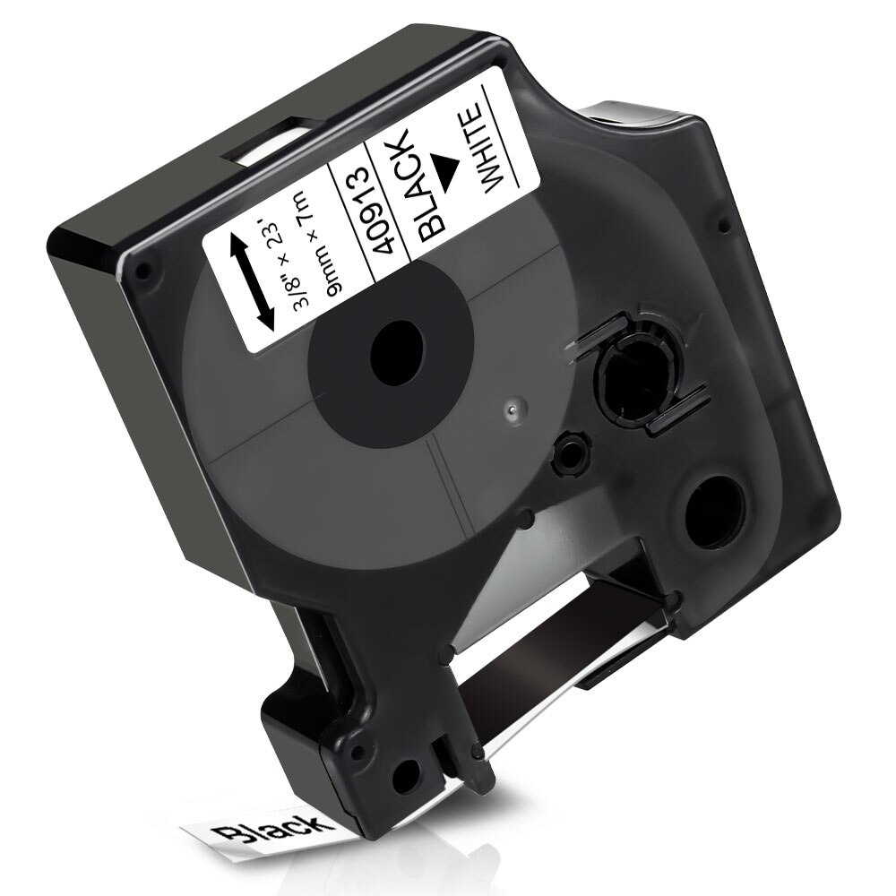 Topcolor 40913 D1 Etichettatura Nastro Compatibile Dymo Nastro 40913 Nero su Bianco 9 millimetri 7m per Dymo Label Maker etichettatrice LabelManager PnP