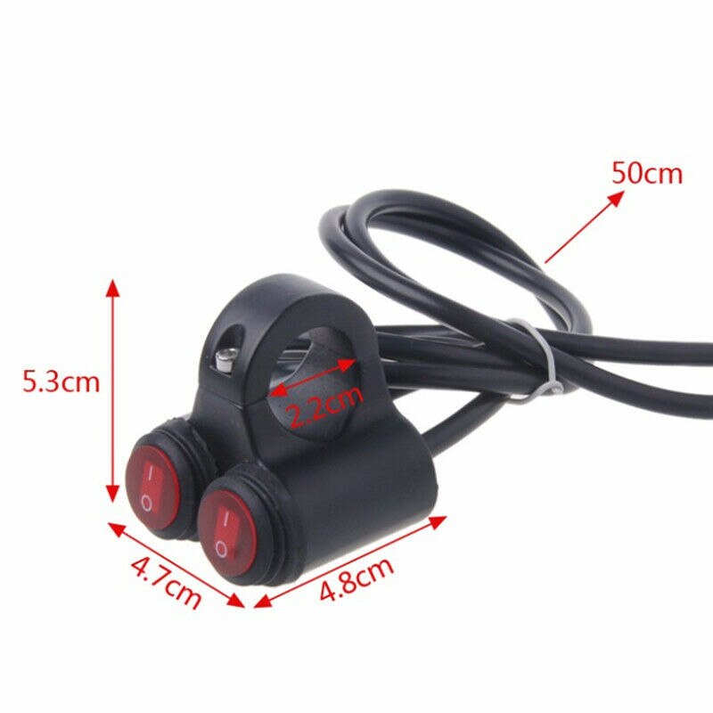 On/off moottoripyörän kytkin  dc 12v ajovaloa 2- suuntainen vesitiivis kaksoispainike