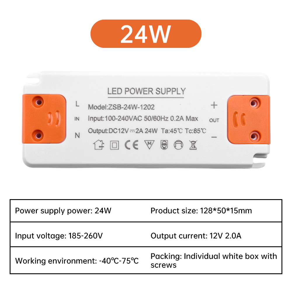 DC 12V Ultradünner Beleuchtungstransformator LED-Netzteil 12W 18W 24W 36W Treiber 110V 220V 230V für LED-Streifenlichter: Blau