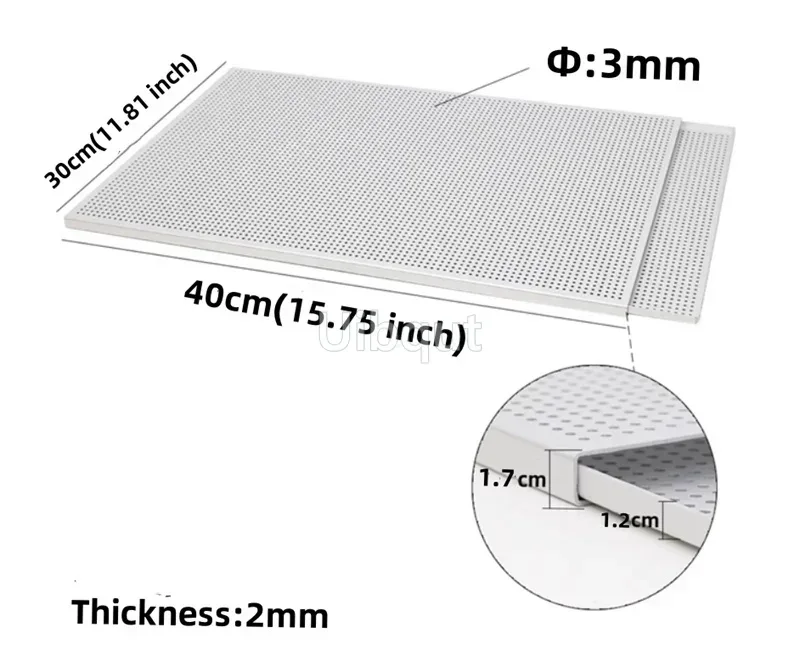 Puff Pastry Baking Tray rectangle Mille Feuille Pastry mold Perforated Dish Oven Paris Sweet Shop Napoleon baking tray With Hole: grey