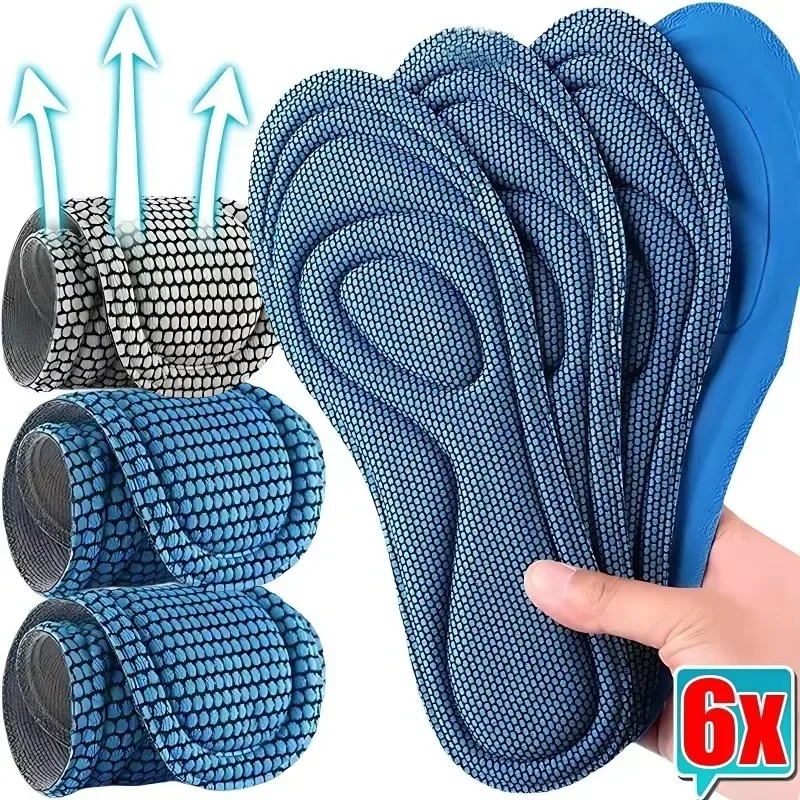 2–6 Stück bequeme gepolsterte Schaumstoff-Einlegesohlen für Männer und Frauen, stoßdämpfende Laufen, Gehen, Schuheinlagen, orthopädische Fußgewölbeunterstützung