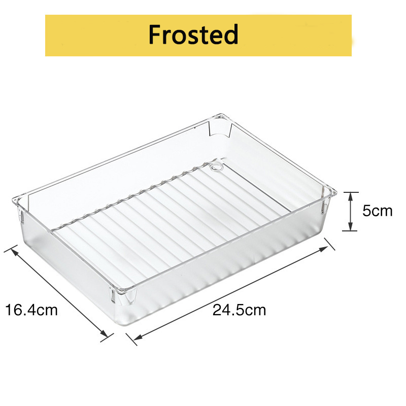 Clear Drawer Organizer Transparent Drawer Divider Storage Box Bins Case for Utensil Cosmetic Groceries Kitchen Tableware: Yellow