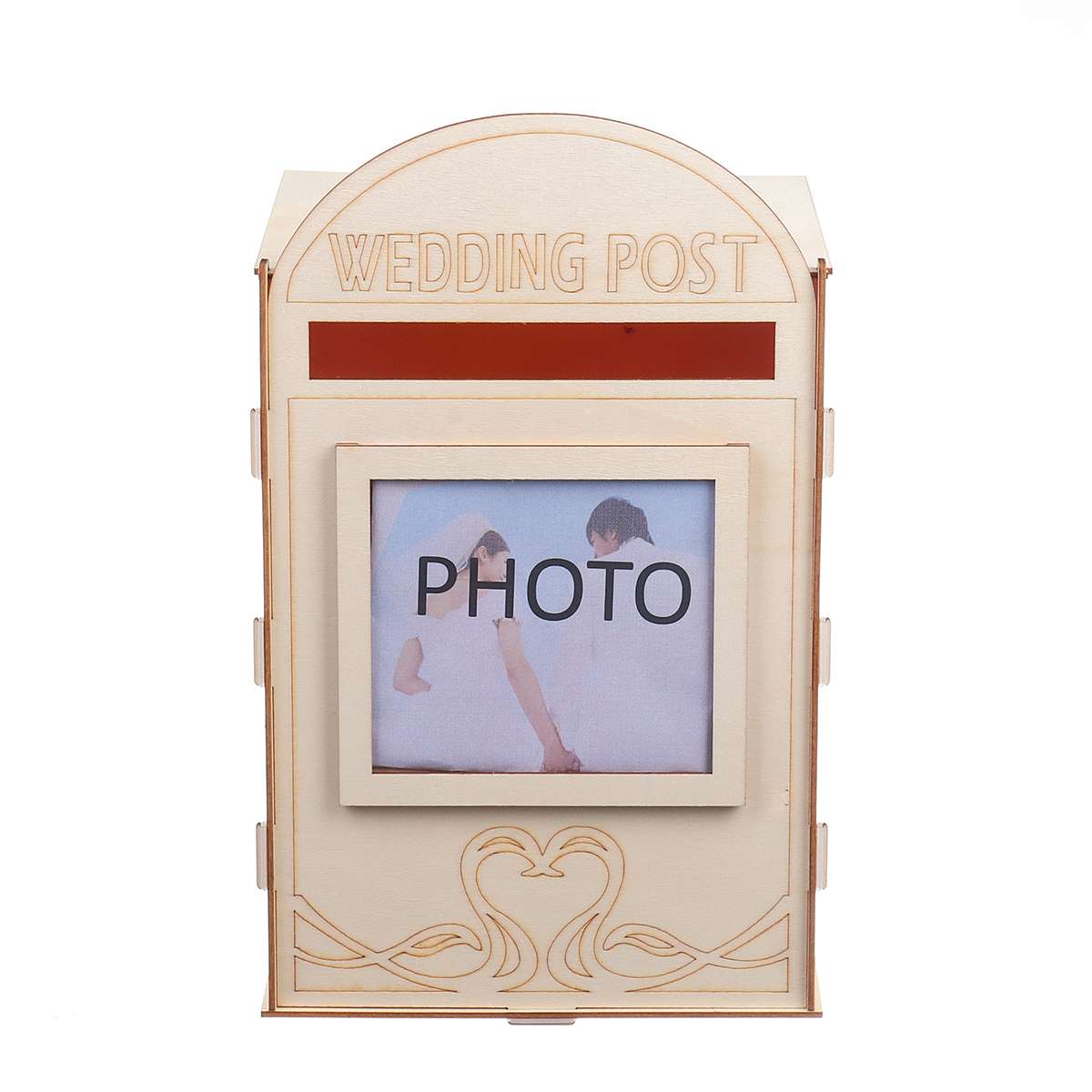 DIY Wooden Wedding Supplies Mailbox Royal Mail Style Ornaments Wedding Post Box Card Boxes With a Key: 4
