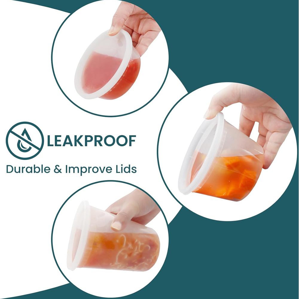 Deli Containers with Lids Food Storage Containers with Lids Freezer Safe, Soup Containers for Restaurant BPA Free Microwave Safe