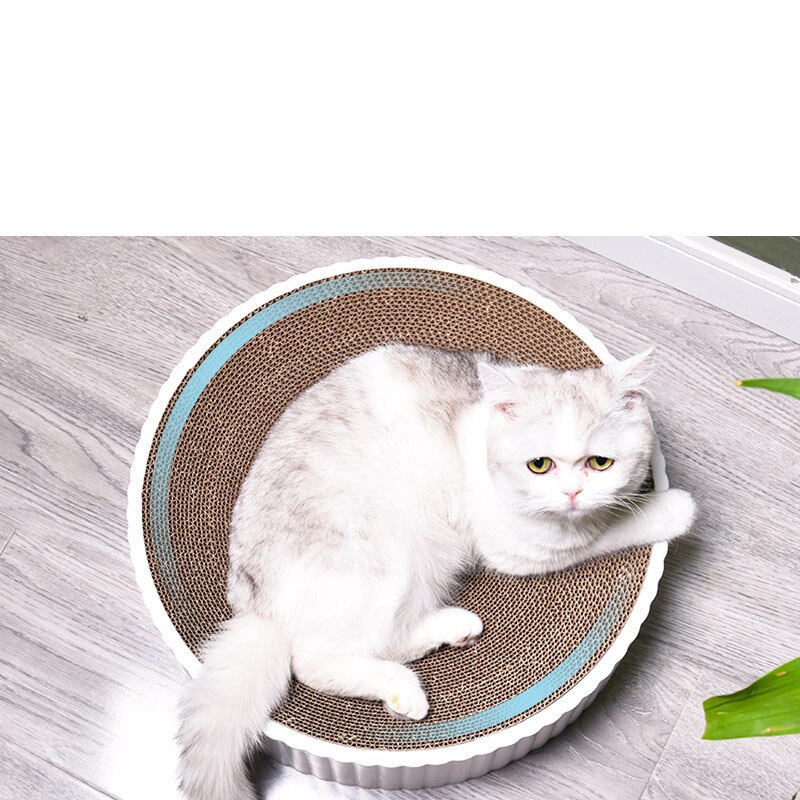 Cat Nail Scraper 2-in-1 Claws Care Grinding Nails Premium Cardboard Cat Bed and Cat Cardboard Scratcher Toy