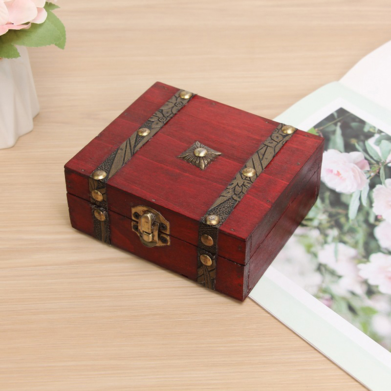 retro Aufbewahrungsbox Schmuck Holz Holz Schloss Fang Organisatoren Jahrgang Container Kleinigkeiten Organizer Aufbewahrungsboxen: Ursprünglich Titel