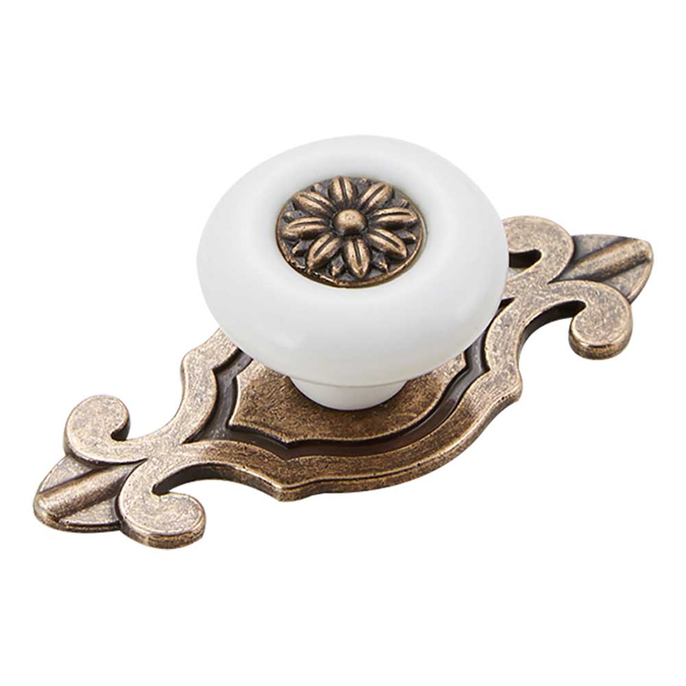 antiguo porcelana Tiradores para muebles, pomos de puerta de muebles antiguo blanco de cerámica de oro asas para mobiliario metálico Tiradores para muebles, pomos 1pc: U6381-5C