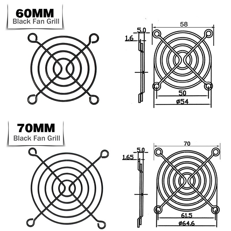 5 Stuks 60Mm 80Mm 90Mm 92Mm 120Mm 140Mm Fan Grills Metalen Mesh Vinger Guard beschermende Netto Fan Grill Computer Case Fan Grill