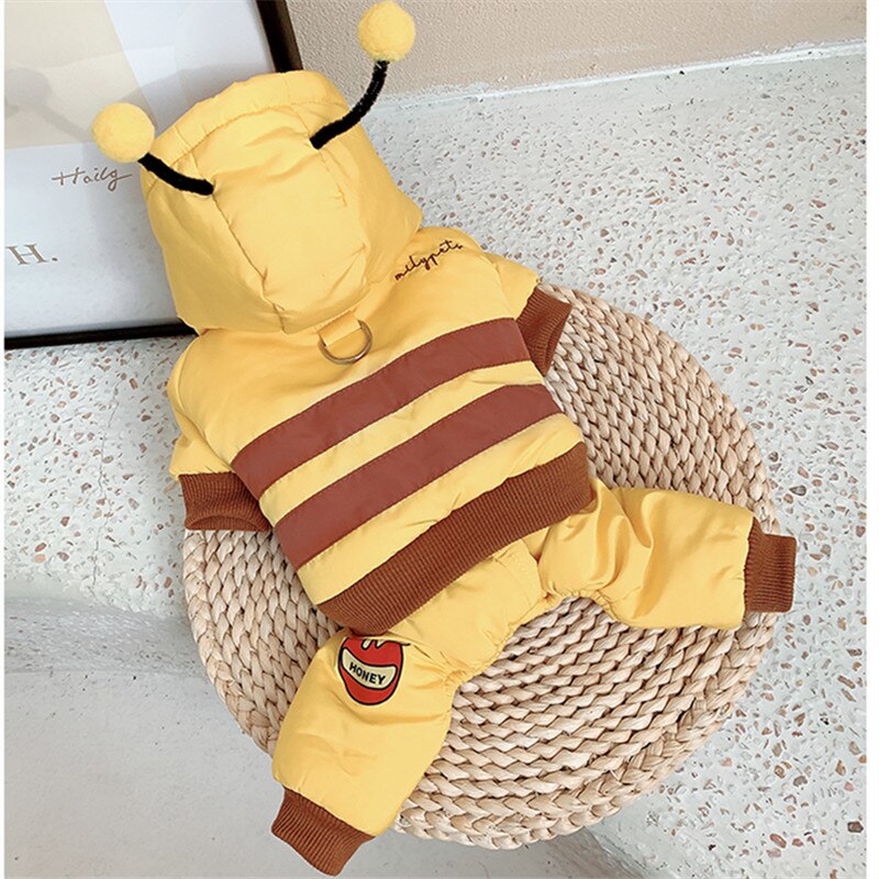 Perro de invierno ropa de mascotas espesar ropa de perro mono traje cachorro Yorkshire disfraz para perro pequeño gracioso chaqueta sudadera de Mascota: S