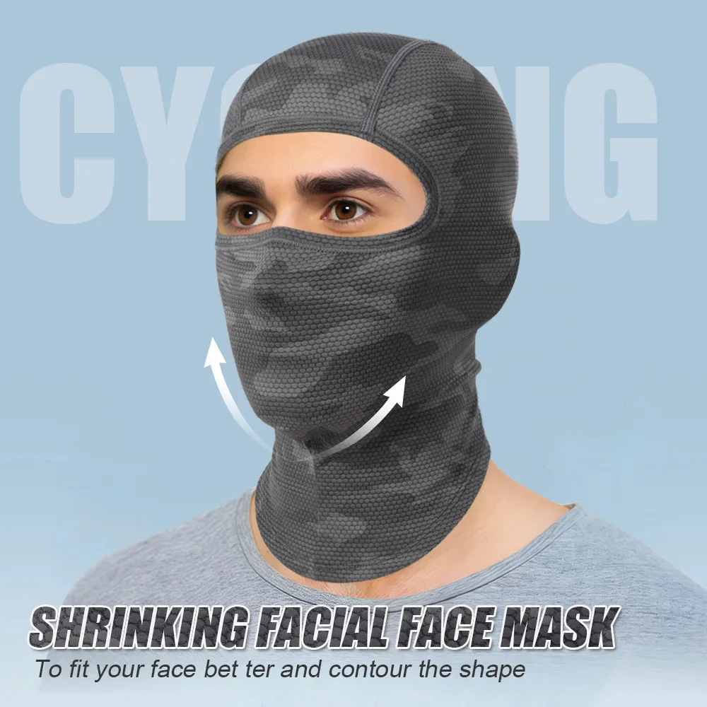 Ciclismo rosto cheio balaclava máscara facial de resfriamento respirável gelo seda wicking absorvente chapelaria para capacete da bicicleta equitação engrenagem