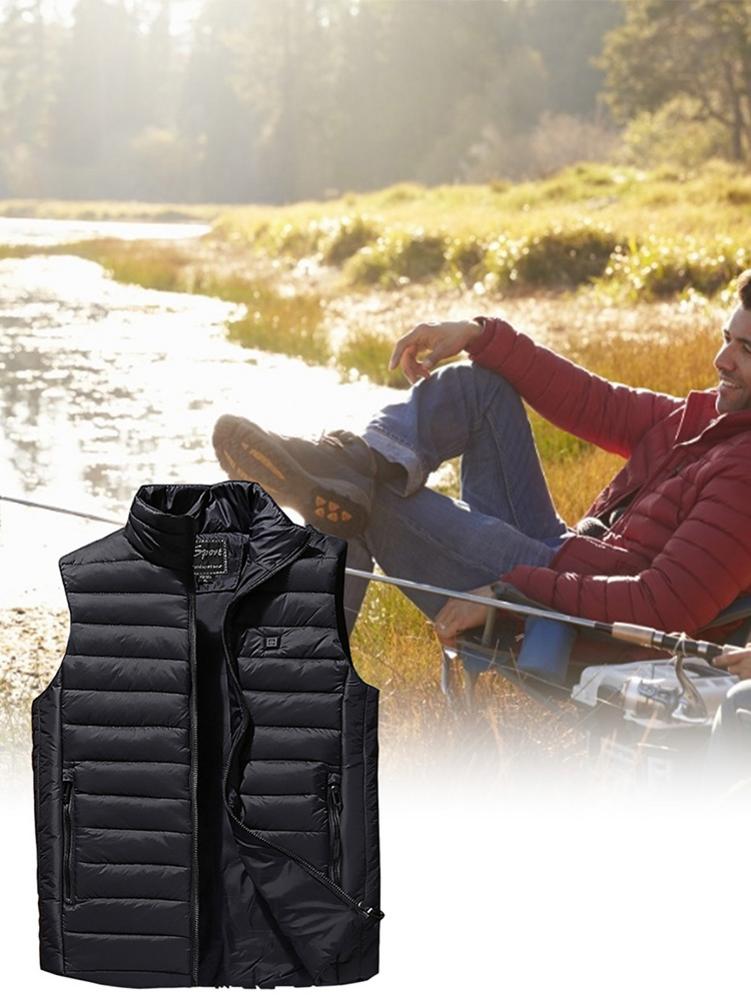 Chaqueta sin mangas con calefacción eléctrica para hombre, chaleco de carga con calor, versión coreana, temperatura constante, invierno,