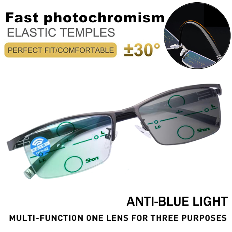 Smart Progressieve Meekleurende Leesbril Mannen Vrouwen Multi-Focus Anti Blue Ray Buurt-Ver Dual-Purpose lezers Bril