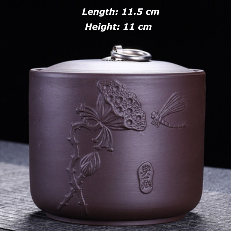 Theeblik paarse klei puer groene thee opbergdoos theepot snoeppot gedroogd fruit container keramiek kruiden opbergdoos 11.5*11cm: C
