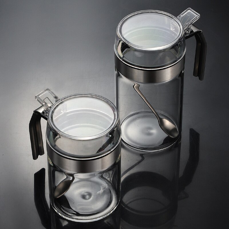 Glas køkken krydderi flaske stor diameter paprika salt peber krydderier arrangør krukke madlavning krydderi beholder tilbehør