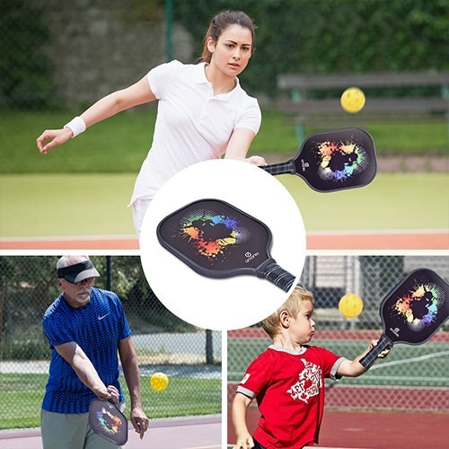 Pickleball Paddle Graphite Pickleball Racket Honeycomb Composite Core Set Ultra Cushion Grip Low Profile Edge Bundle Graphite