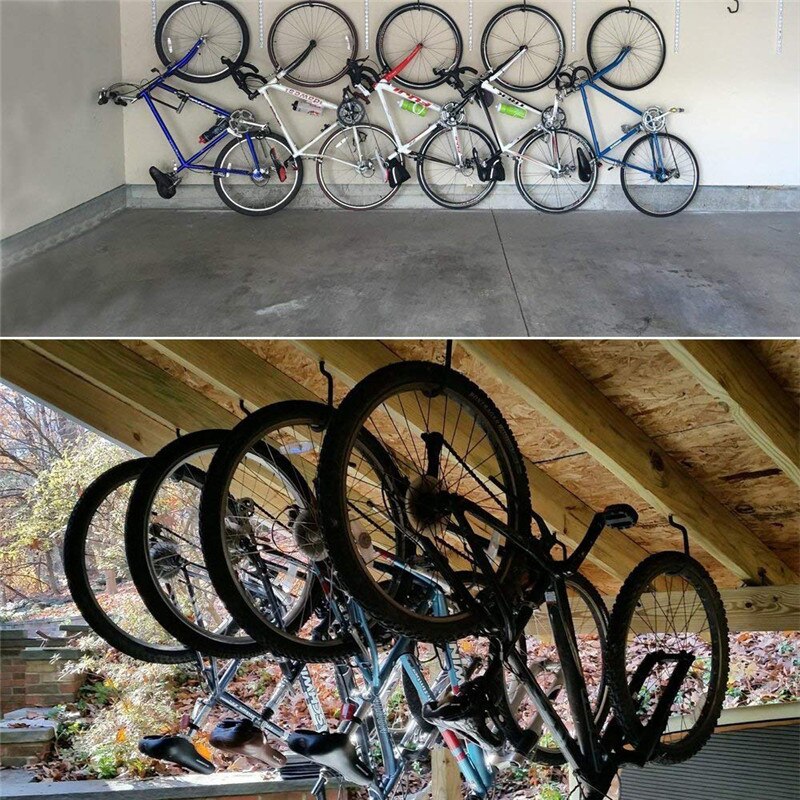 [pyöräkoukut] 8 kpl säilytyskoukkuja suurikapasiteettiseen velo-koukkutelineeseen, 8 pultilla muovinen seinäkattoteline varastotilaan