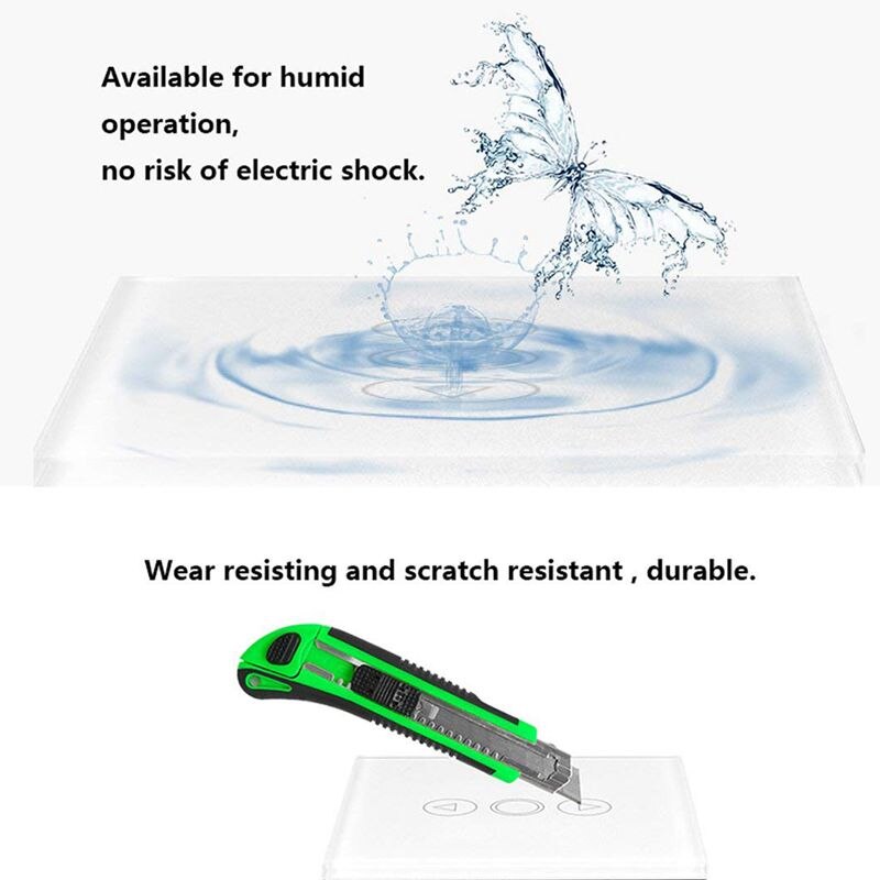 Eu touch-dimmer schakelaar kristal touch glas afstandsbediening licht slimme schakelaar (wit)