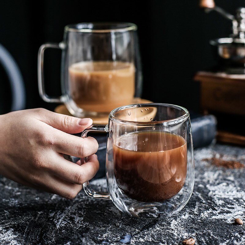 80/350/450ml glass glass kopp varmebestandig kaffekopp håndlaget sunt krystall gjennomsiktig krus drinkware par