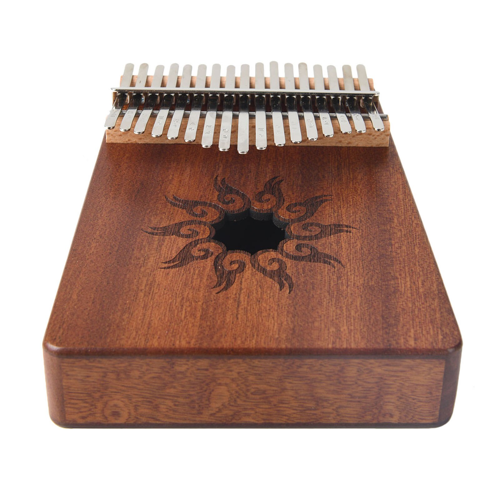 17-Tone Kalimba Thumb Piano Flame Pattern Pine Wood Musical Instrument with Learning Book Tune Hammer Kalimba 17Keys