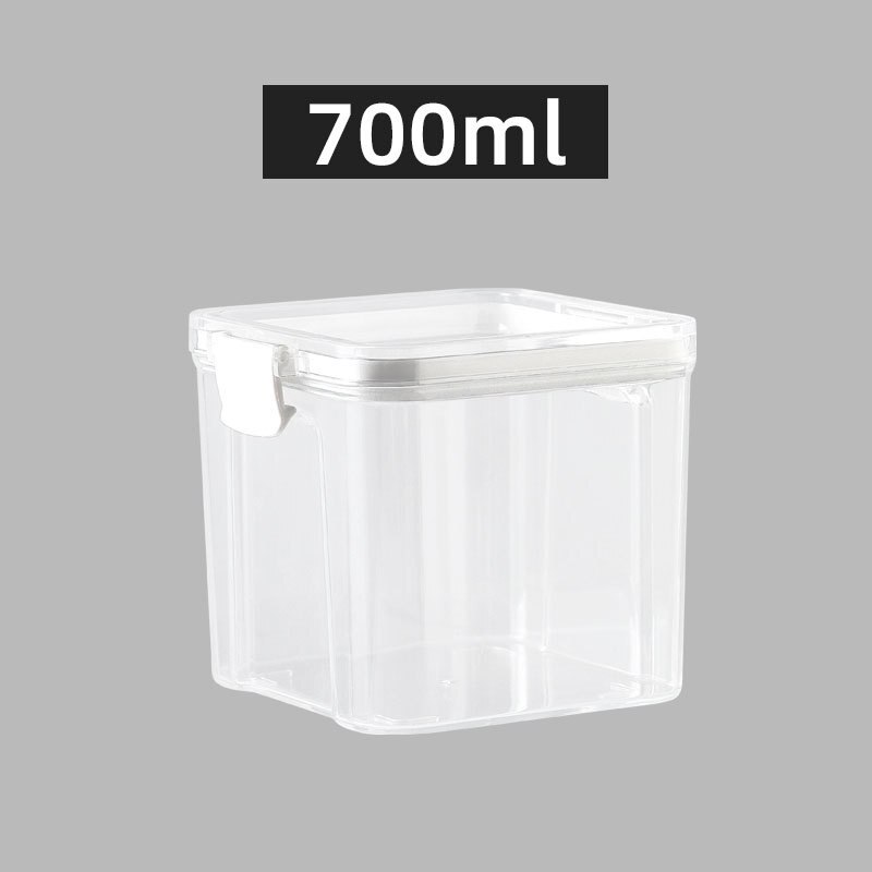 Plastic Food Containers Transparent Stackable Kitchen Sealed Jar Cans Kitchen Organizers Bottles: 700ML