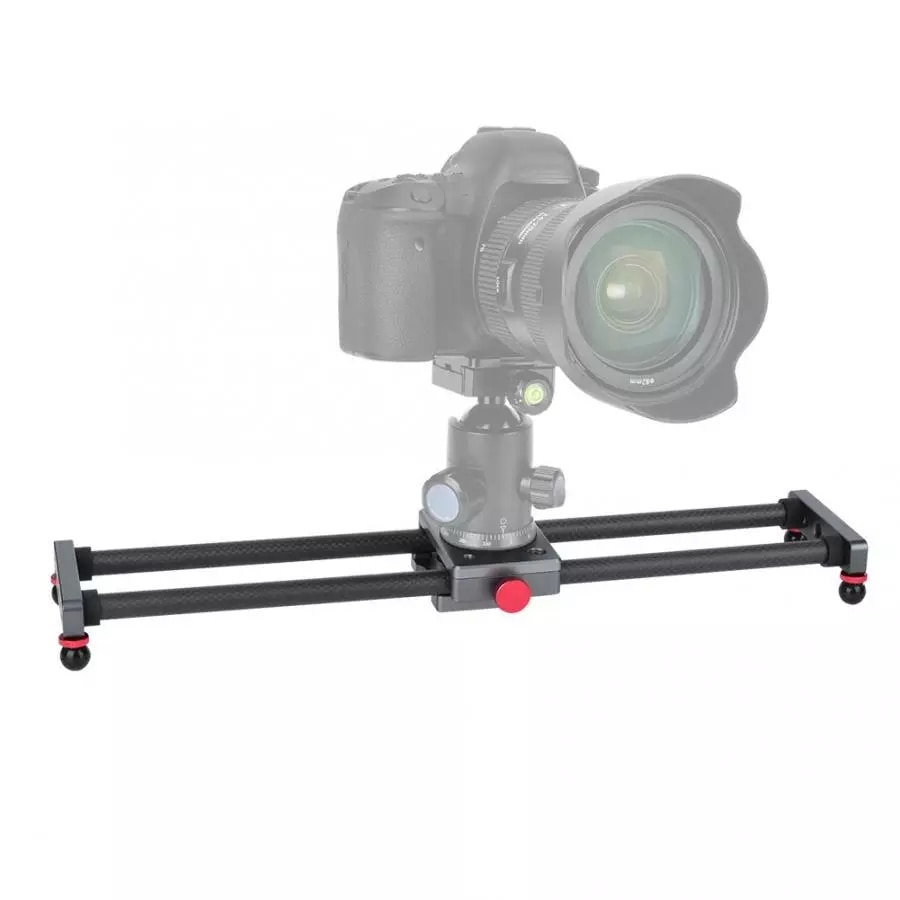 40cm Carbon Fiber Photography Track Slider Rail with 1/4in 3/8in Screw Hole Air Level for Smartphone