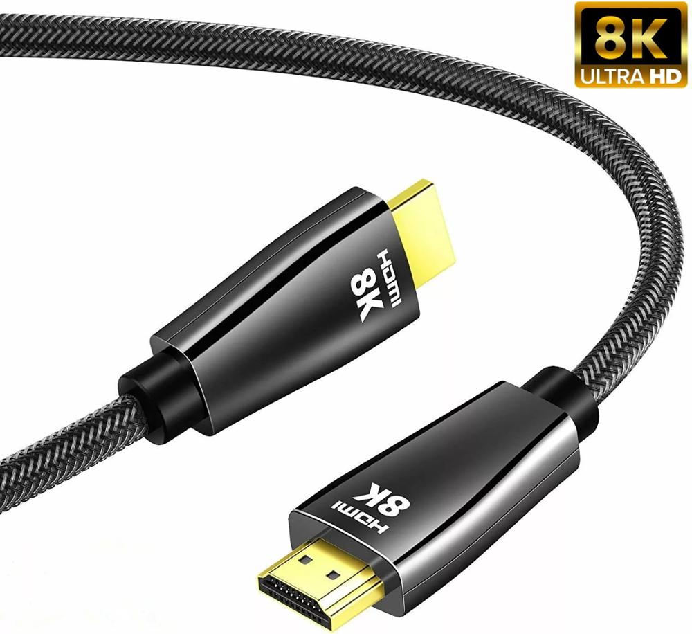 1m 2m 3m 8k 4k hdmi kabel 60hz v2.1 hdr højhastigheds 48 gbps til samsung lg sony tcl  ps5 ps4 splitter switch audio video 1080p 3d c