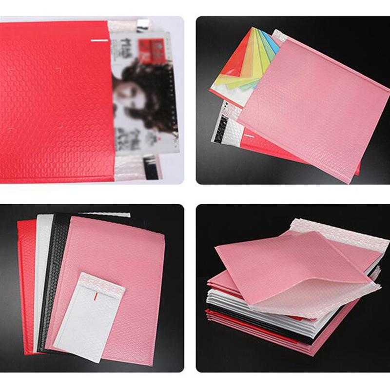 50pcs Practical Bubble Storage Bag Shockproof Express Packaging Bag Bubble Pouch for Home Shop Office (Pink, 15x11cm)